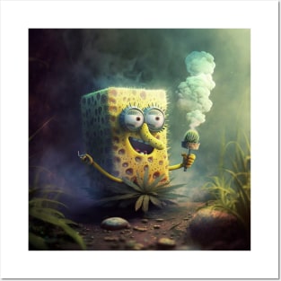 sponge smoke weed Posters and Art